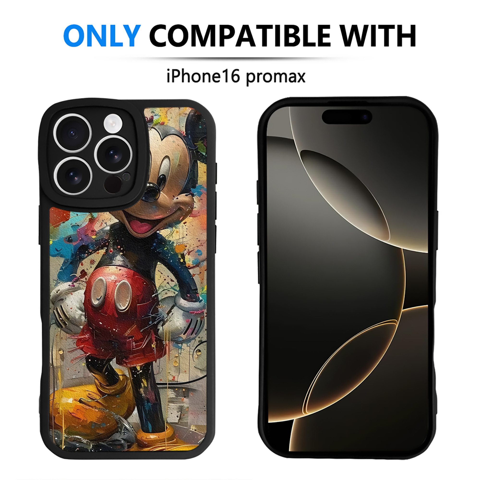 （画像用） ミッキーマウス Mickey Mouse 【iPhone 16シリーズ対応】シリコンスマホケース（レザー調） 材質：シリコン